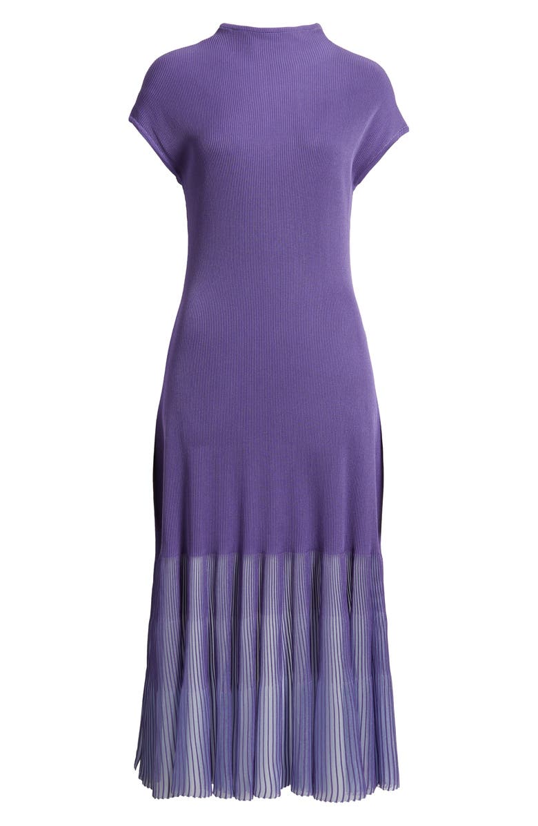 Misook Rib Midi Sweater Dress, Alternate, color, Concord Purple