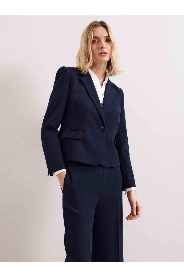 Aubrie Single Button Cropped Blazer, Main, color, Navy