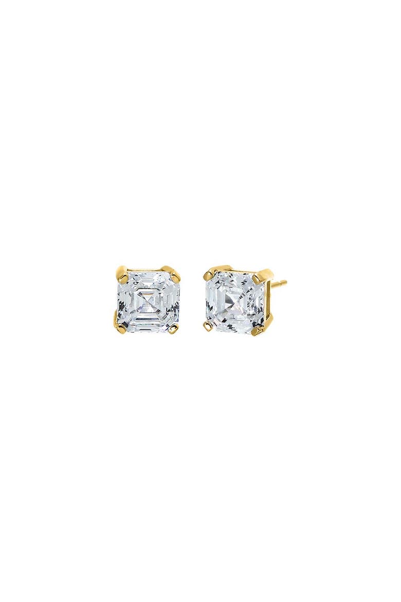 Cushion Solitaire CZ Stud Earring, Main, color, Gold