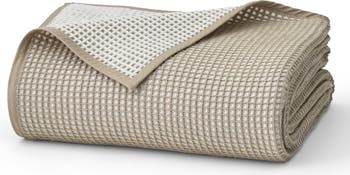 Waffle Knit Two-Tone Bed Blanket