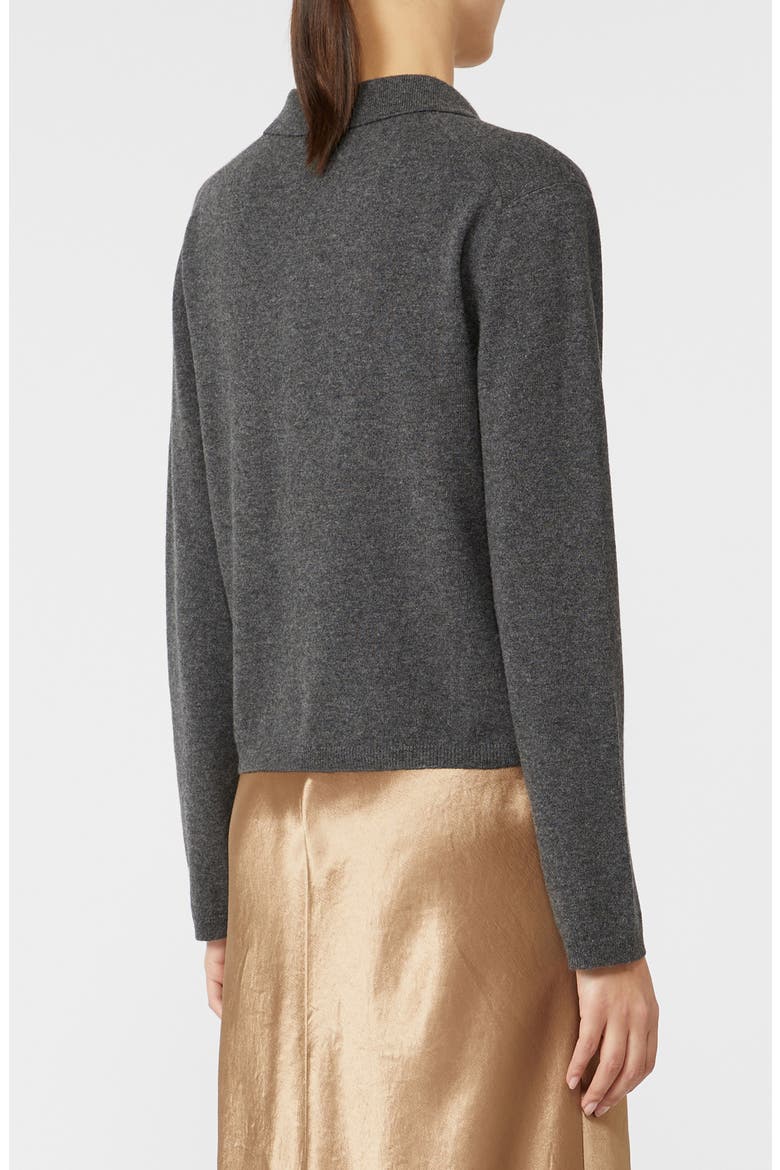 Moxa Virgin Wool & Cashmere Polo Sweater, Alternate, color, DARK GREY