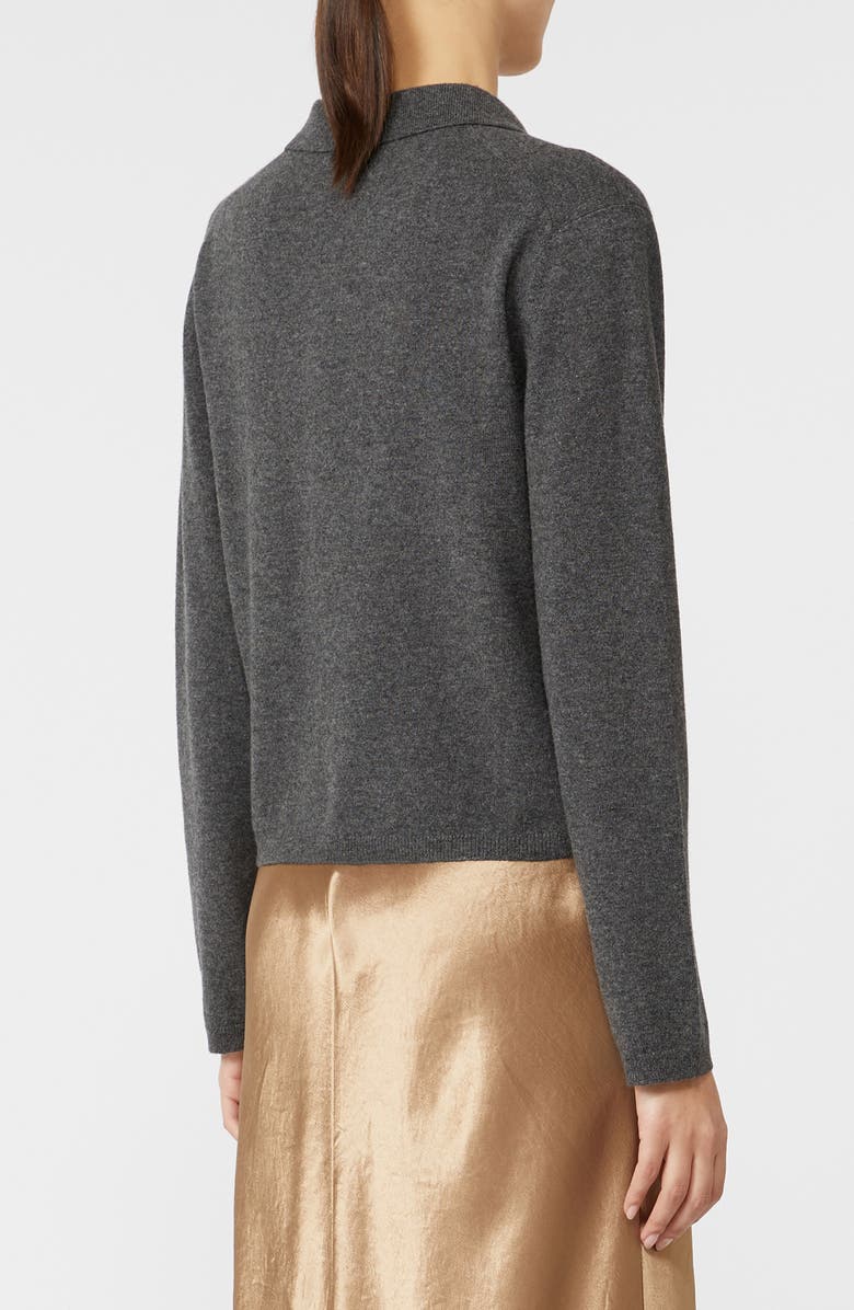 MM by Max Mara Moxa Virgin Wool & Cashmere Polo Sweater, Alternate, color, Dark Grey