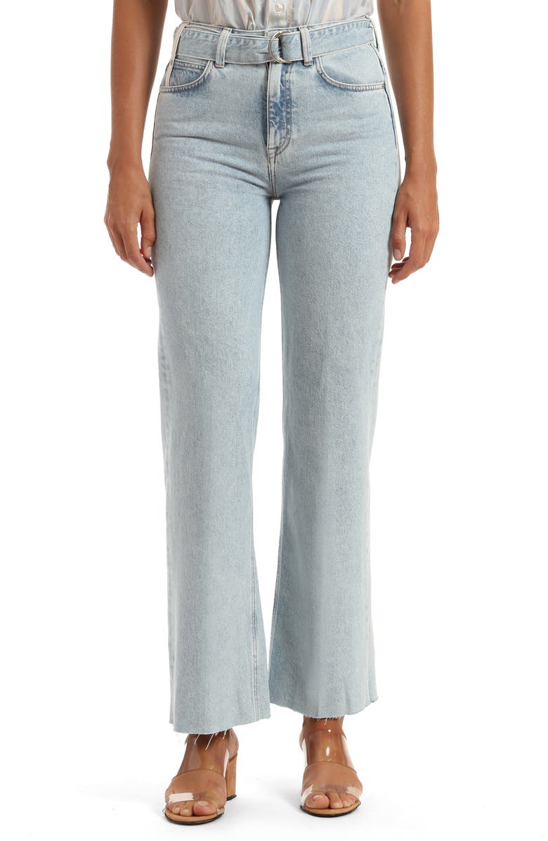 Mavi Jeans Joy Belted Wide Leg Raw Hem Jeans, Main, color,