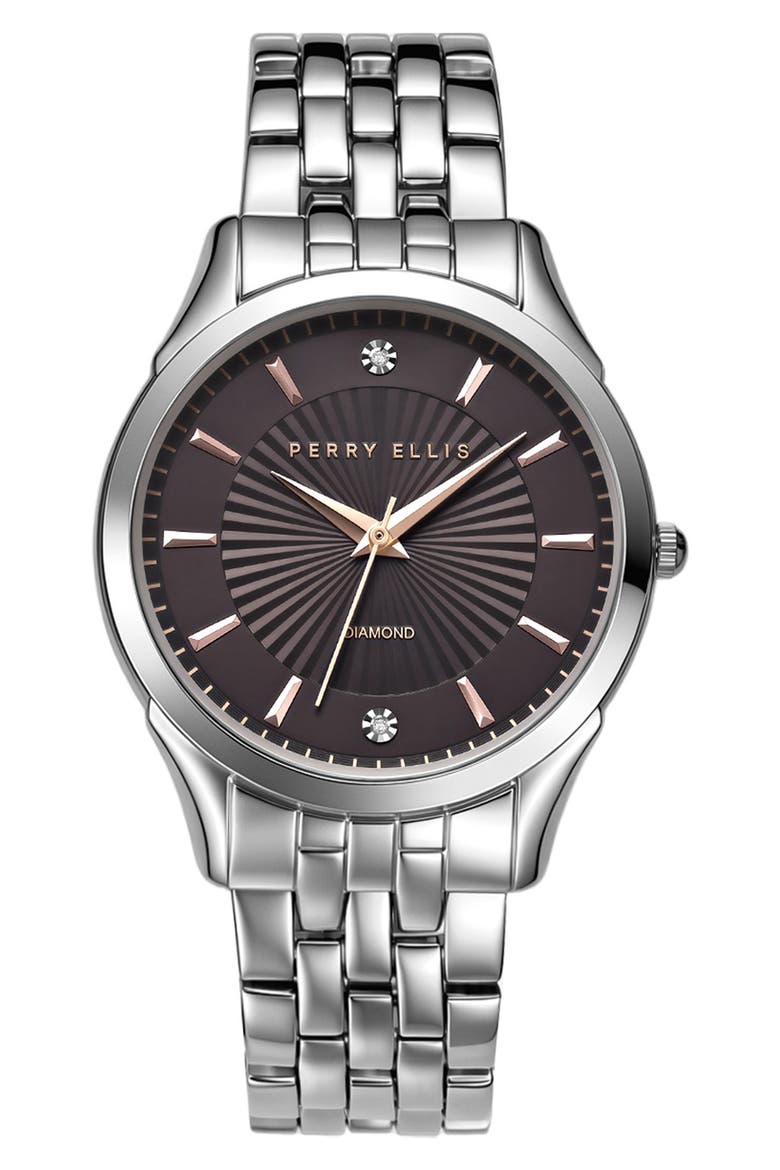 Ultra Slim Diamond Bracelet Watch, 40mm, Main, color, SILVER