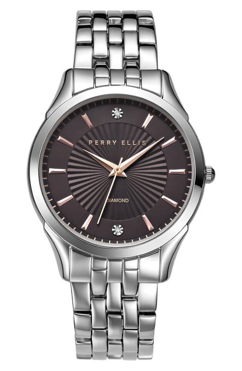 Ultra Slim Diamond Bracelet Watch, 40mm