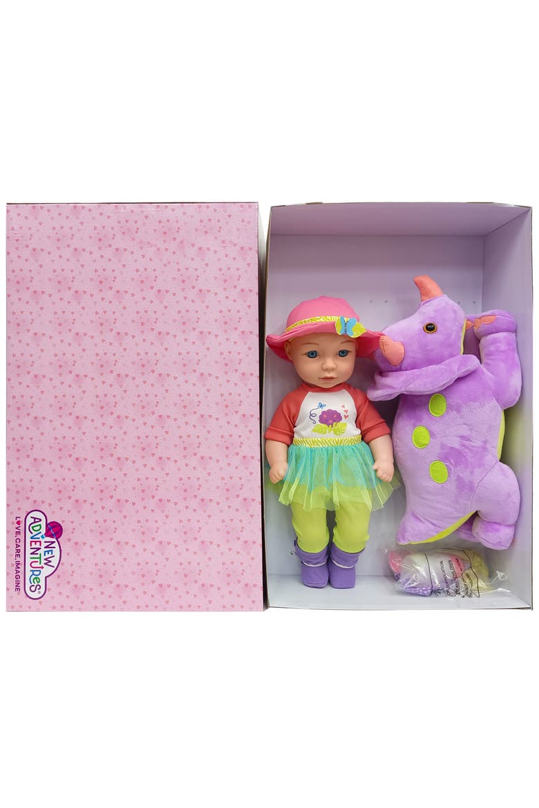 Hop On Baby & Plush Dino 15", Alternate, color, Multicolored