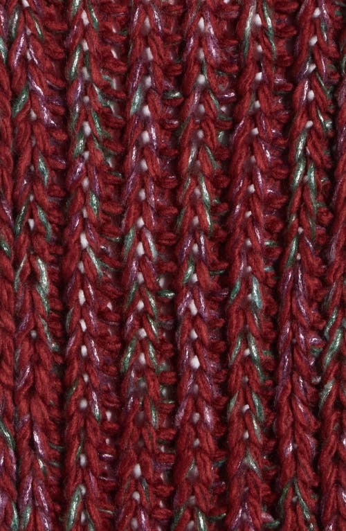 Melrose And Market Metallic Knit Scarf In Burgundy
