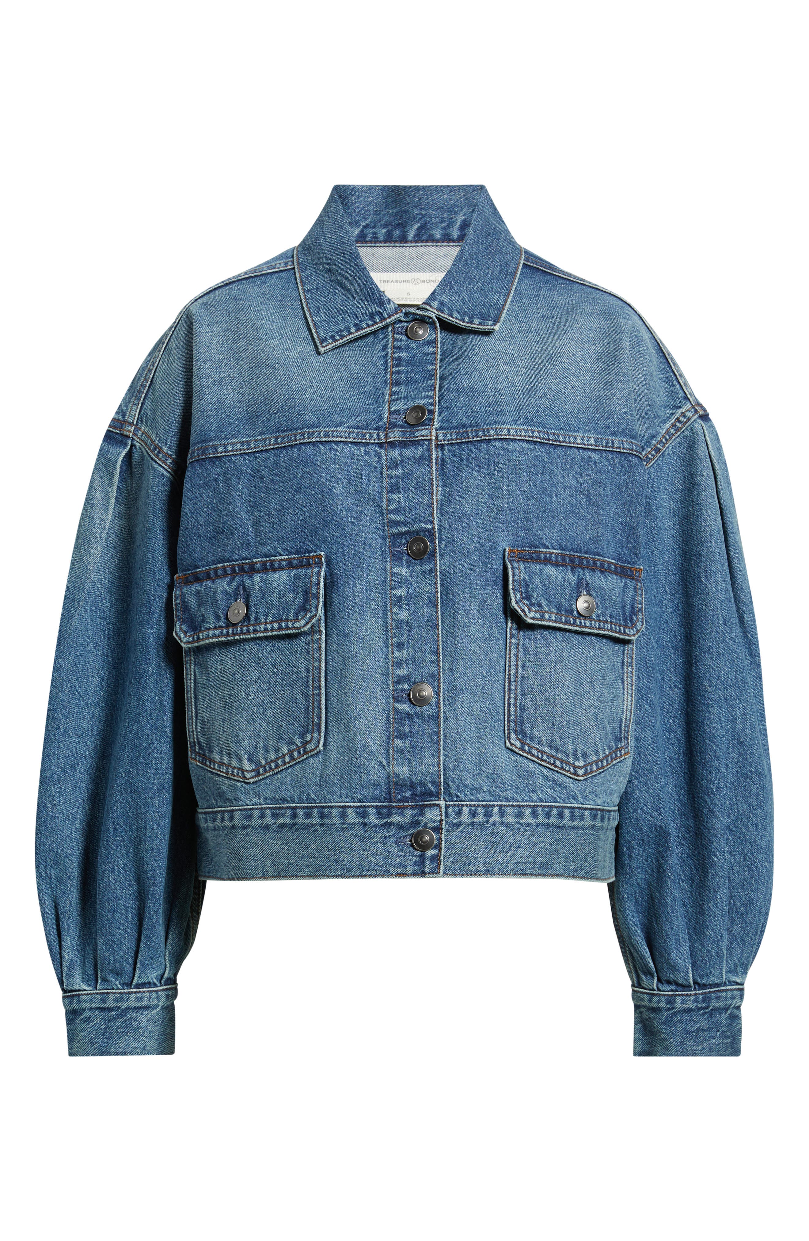 Puff Sleeve Denim Jacket (Women) | Nordstrom