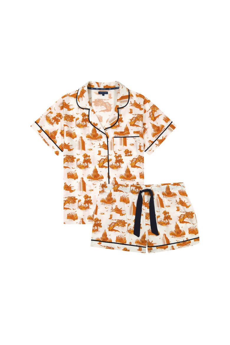 Austin Toile Shorts Set, Alternate, color, Orange