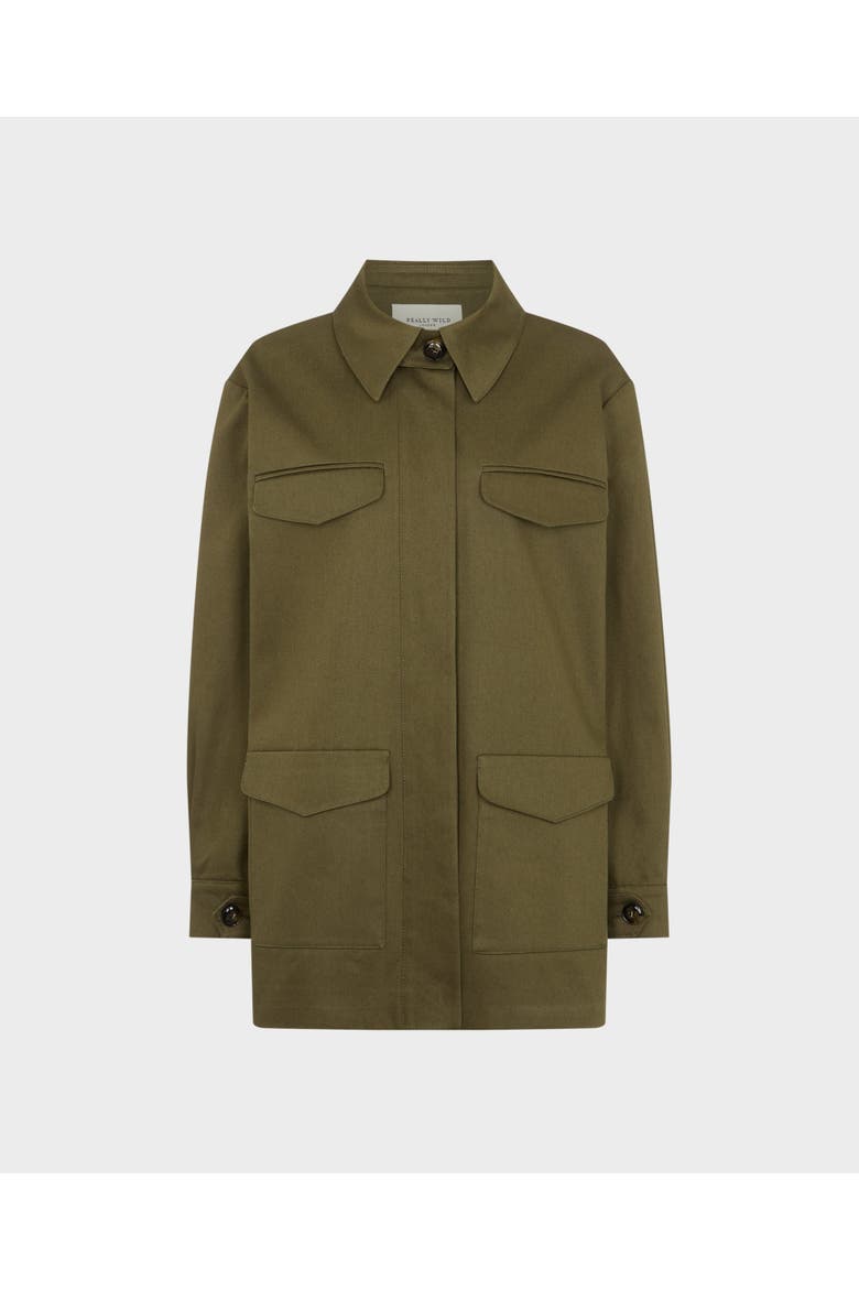 Sarah Utility Cotton Twill Jacket, Main, color, Olive