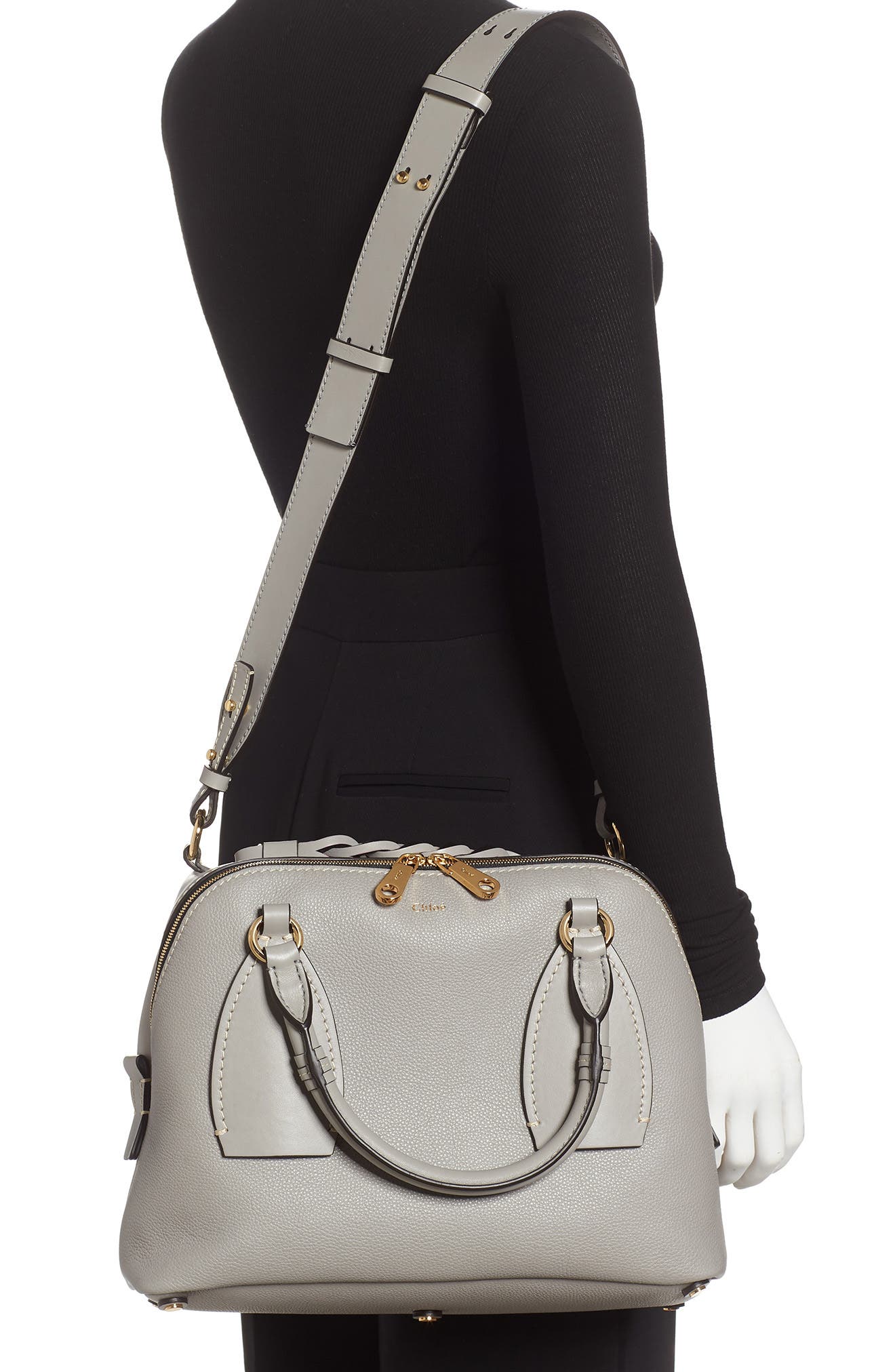 Chloé Medium Daria Leather Day Bag, Alternate, color, 