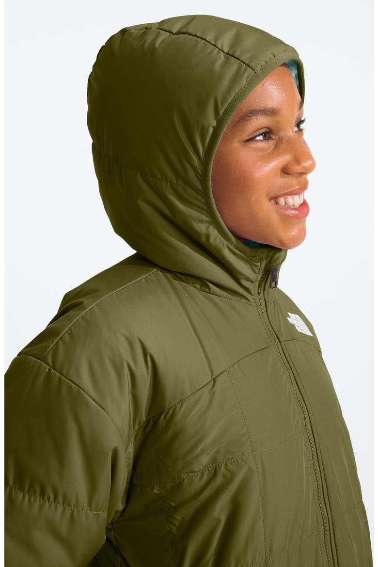 Kids' Shasta Water Repellent Reversible Hooded Jacket, Alternate, color, FOREST OLIVE