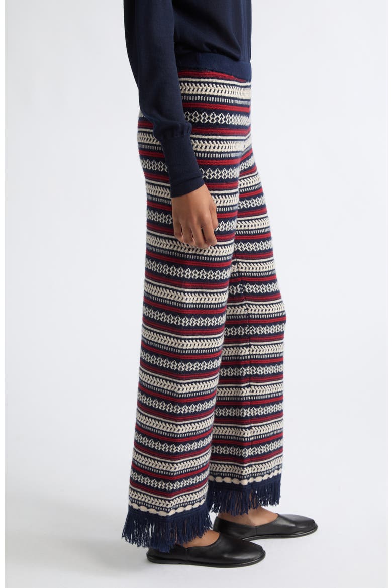 Western Striped Wool & Cashmere Knit Pants, Alternate, color, MIDNIGHT COMBO