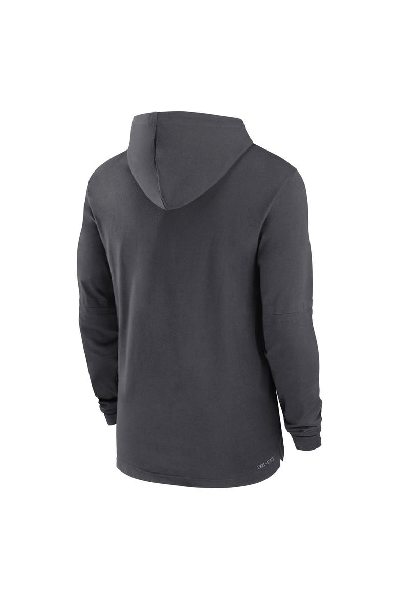 Men's Nike Anthracite Clemson Tigers 2024 Sideline Hoodie Performance Long Sleeve T-Shirt, Alternate, color, Anthracite