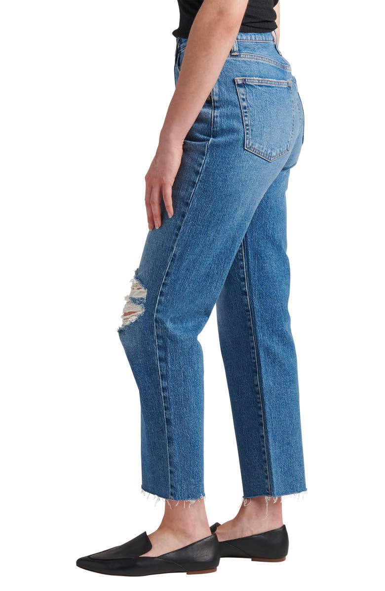 Silver Jeans Co. Highly Desirable Ripped High Waist Ankle Straight Leg Jeans, Alternate, color, 