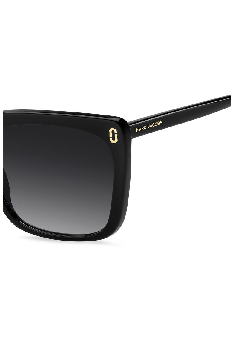 56mm Gradient Square Sunglasses, Alternate, color, BLACK/ DARK GREY SF