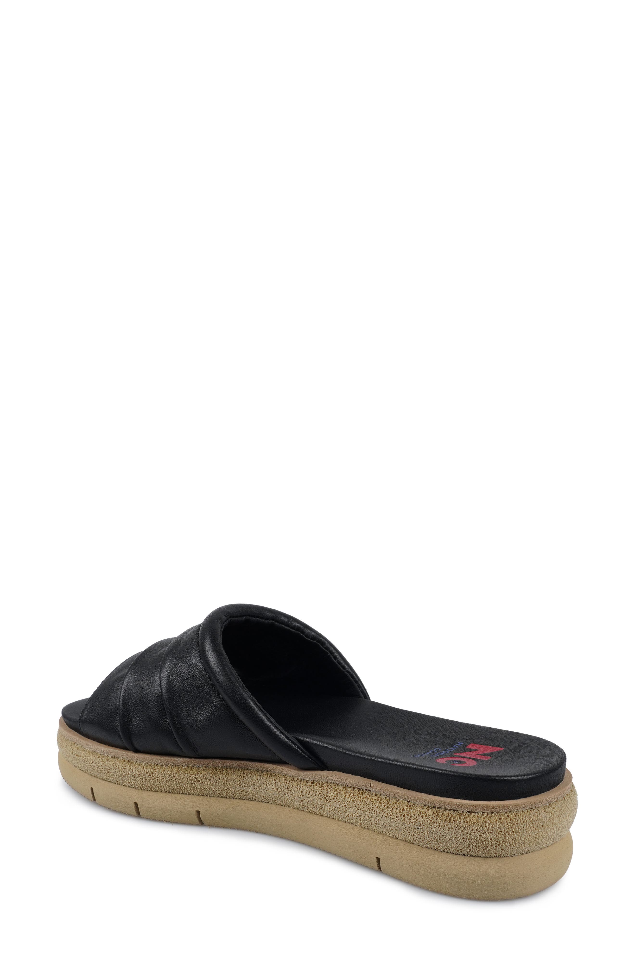 National Comfort Marieller Platform Slide Sandal, Alternate, color, Black Leather