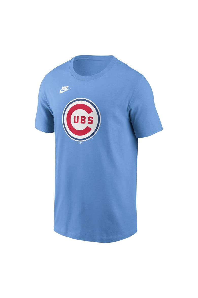 Men's Nike Light Blue Chicago Cubs Cooperstown Collection Team Logo T-Shirt, Alternate, color, Light Blue