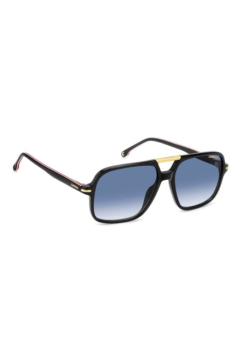 58mm Navigator Sunglasses, Alternate, color, BLACK GOLD/ DARK BLUE SF