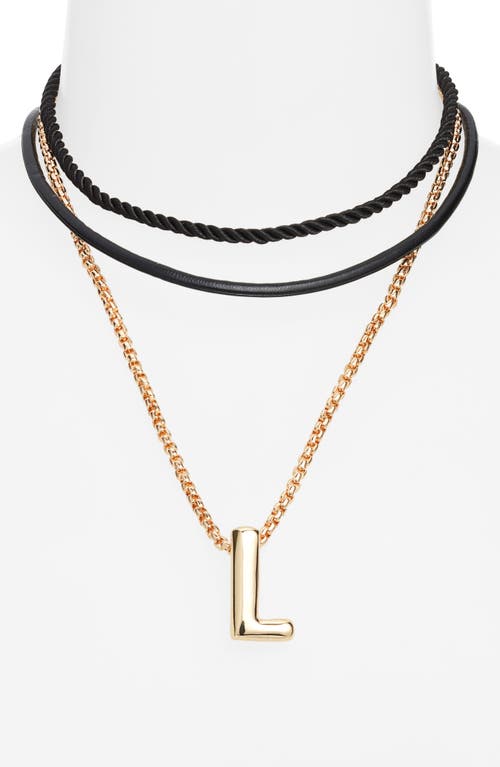Open Edit Set Of 3 Interchangeable Initial Pendant Necklaces