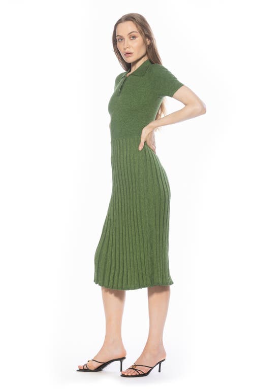 Alexia Admor Lanie Collared Knit Midi Dress In Green