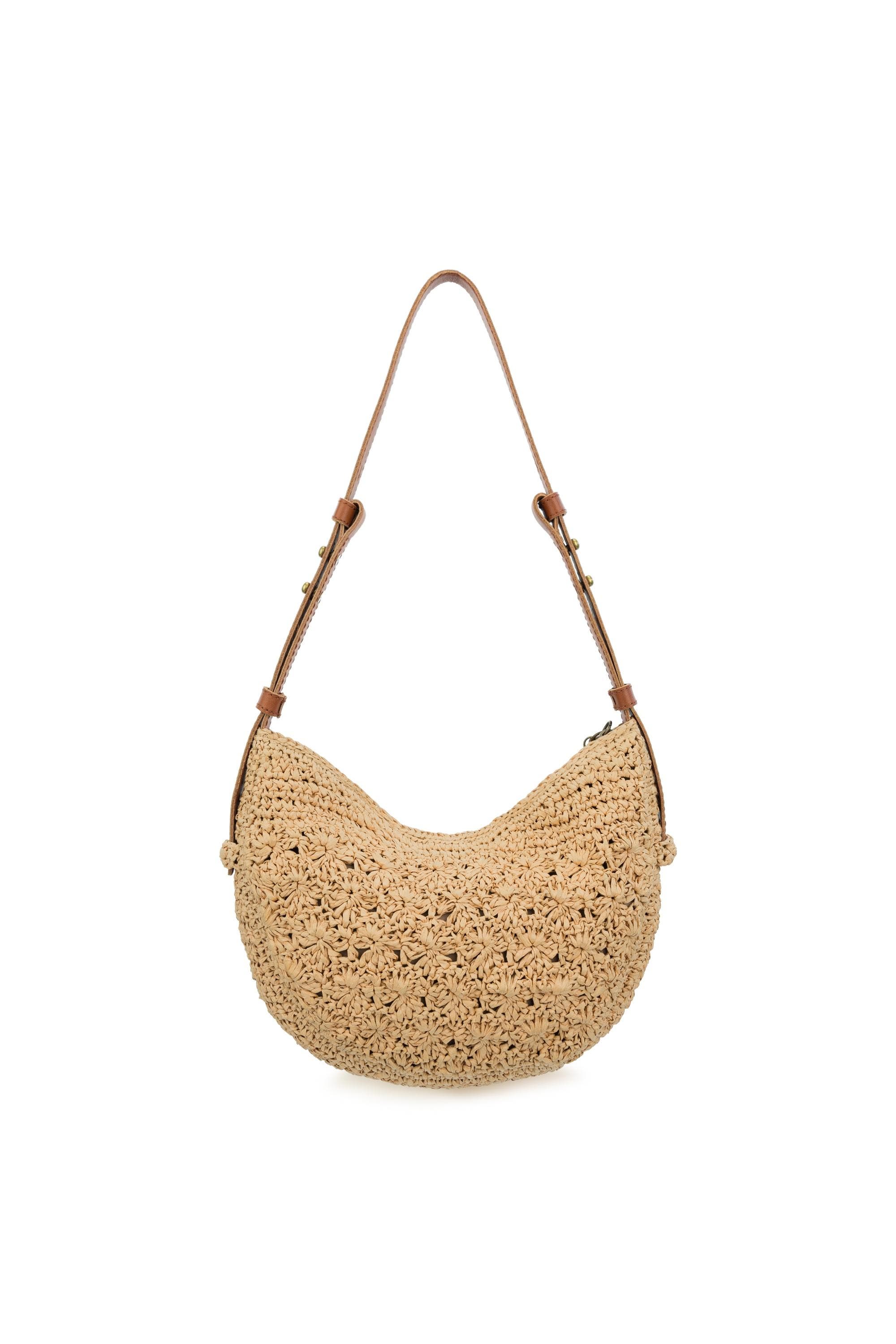 The Sak Tess Shoulder Bag Hand Crochet, Alternate, color, Natural Primrose Straw