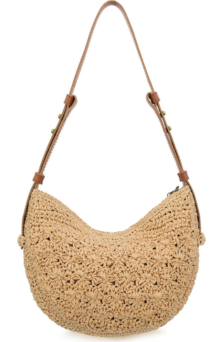 The Sak Tess Shoulder Bag Hand Crochet, Alternate, color, Natural Primrose Straw