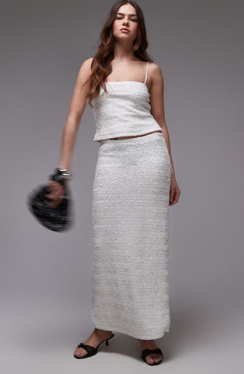 Shop Topshop Sequin Midi Skirt
