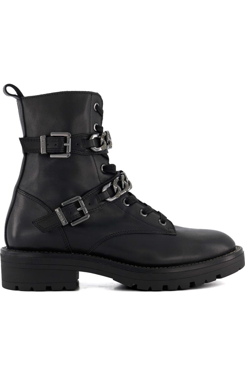 Dune London Plazas Combat Boot, Alternate, color, Black