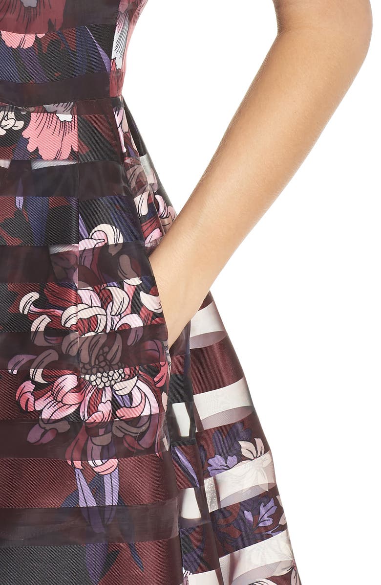 Vince Camuto Shadow Stripe Fit & Flare Dress, Alternate, color, 