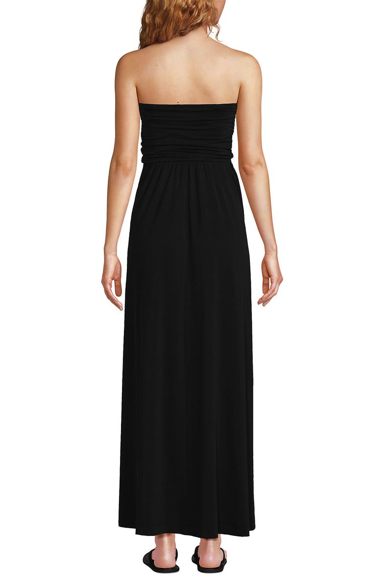 Lands' End Women's Cupro Bandeau Maxi Dress with Removable Straps, Alternate, color, 