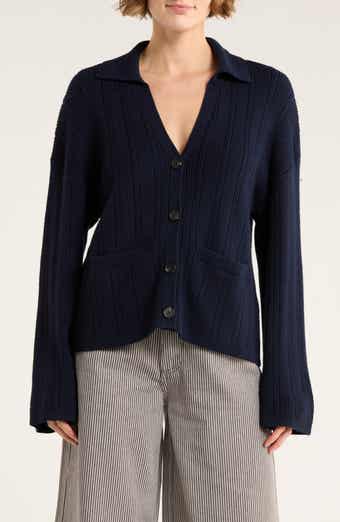 rag & bone Cynthia Johnny Collar Cable Knit Cardigan