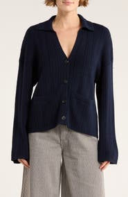 rag & bone Cynthia Johnny Collar Cable Knit Cardigan