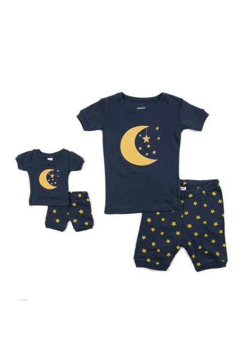 Girls Matching Doll Short Printed Cotton Pajamas