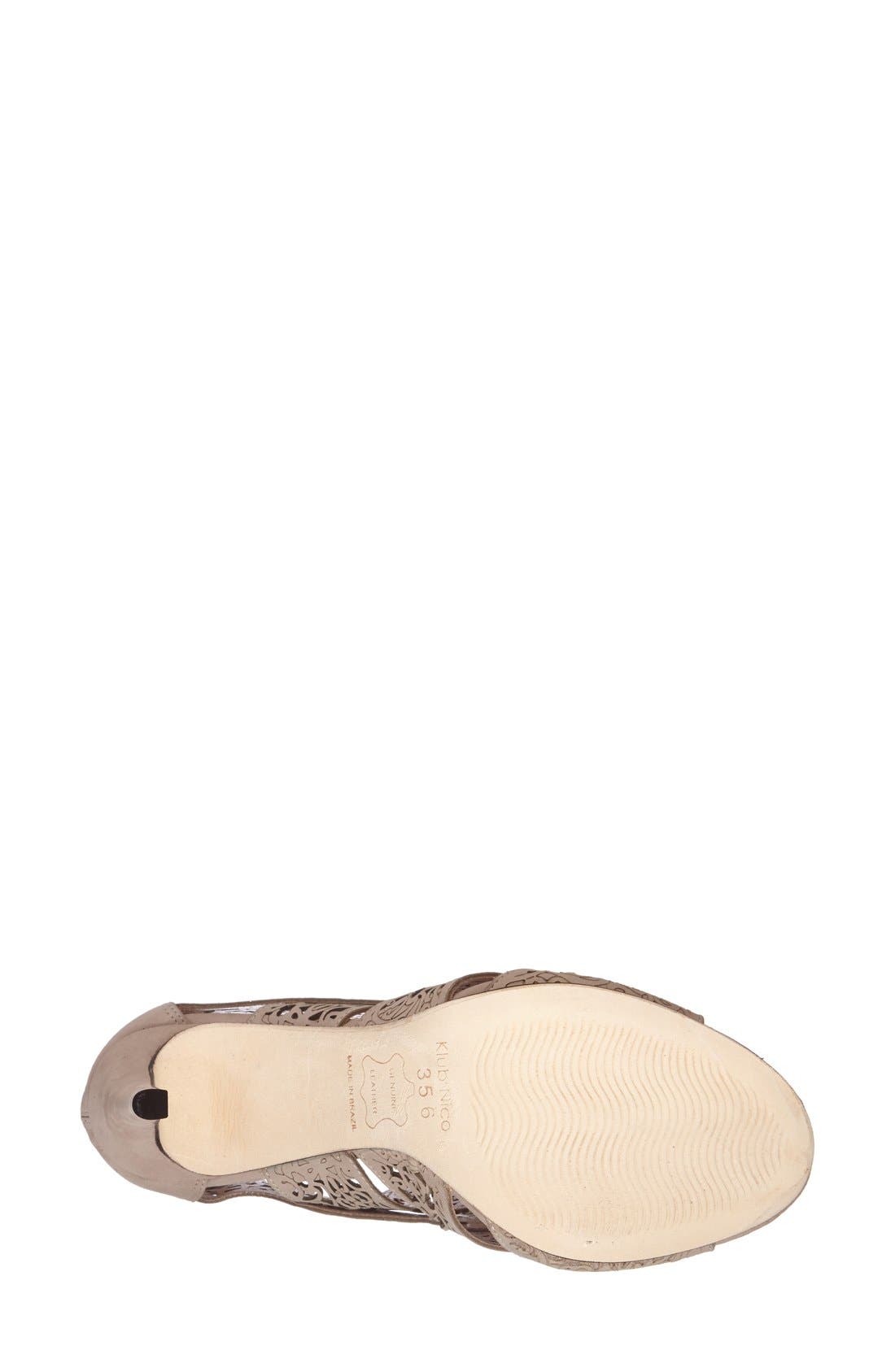 'Mallorca' Laser Cutout Sandal, Alternate, color, TAUPE LEATHER