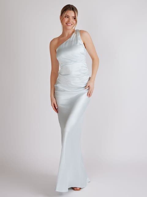One Shoulder Satin Bridesmaid Dress