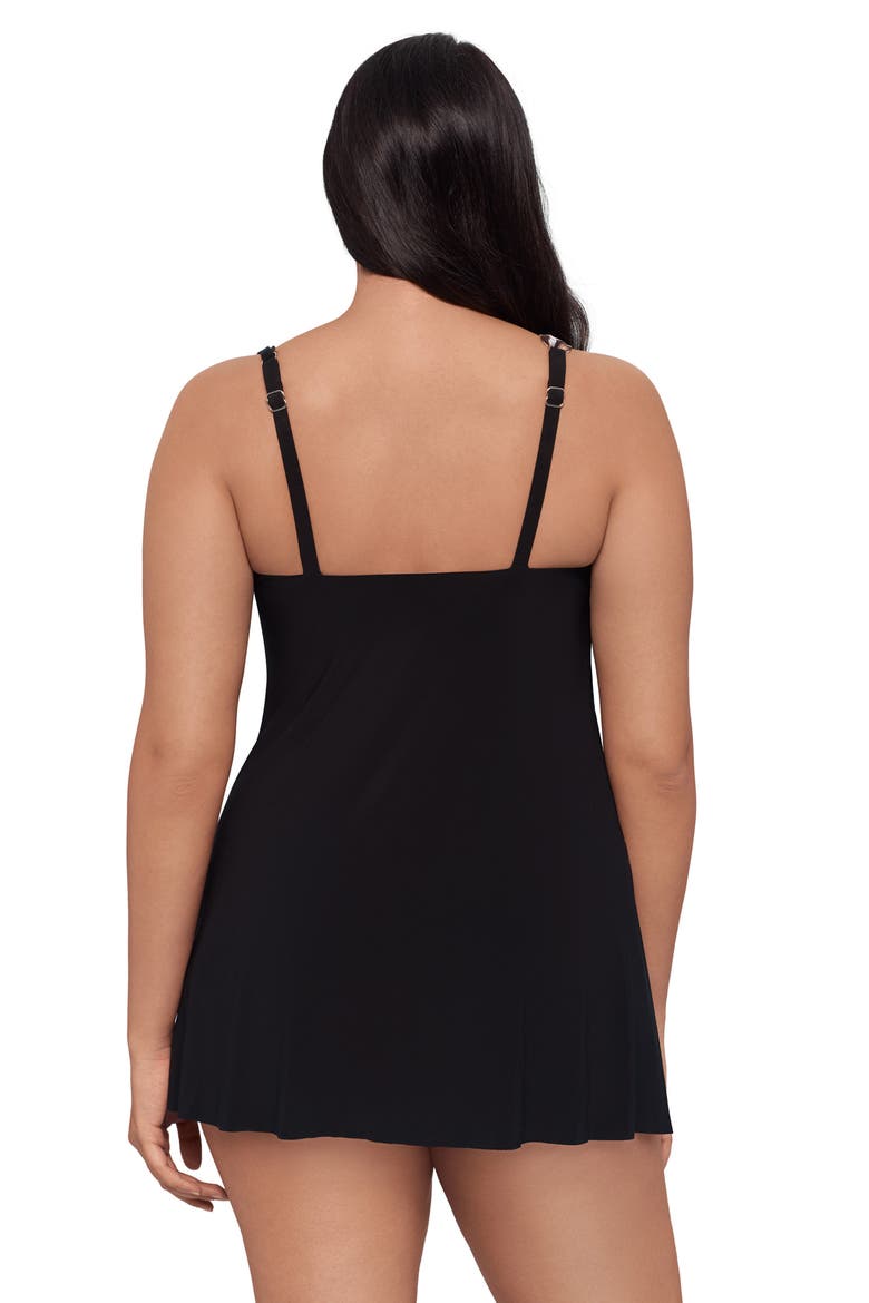 Brianna Adjustable Side-Tie Coverage Plus Size Swimdress, Alternate, color, Leopard in the Mist Ombre