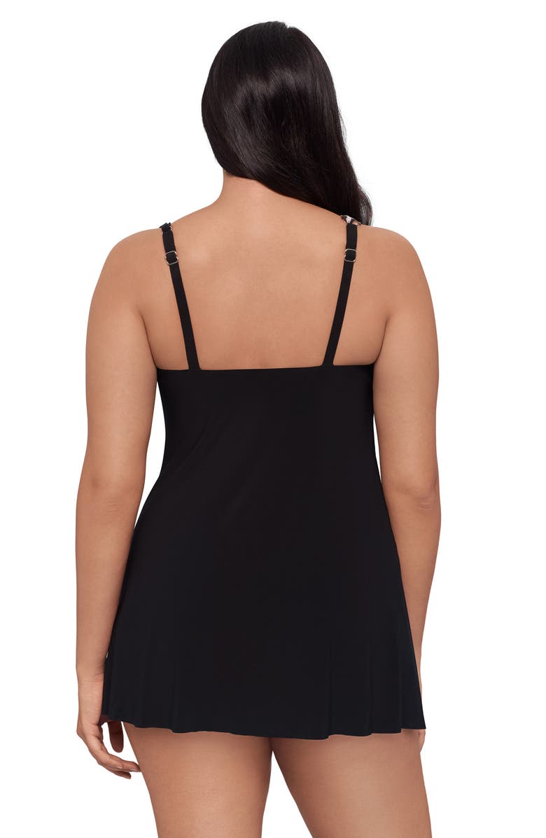 Trimshaper Brianna Adjustable Side-Tie Coverage Swimdress, Alternate, color, Leopard In The Mist Ombre