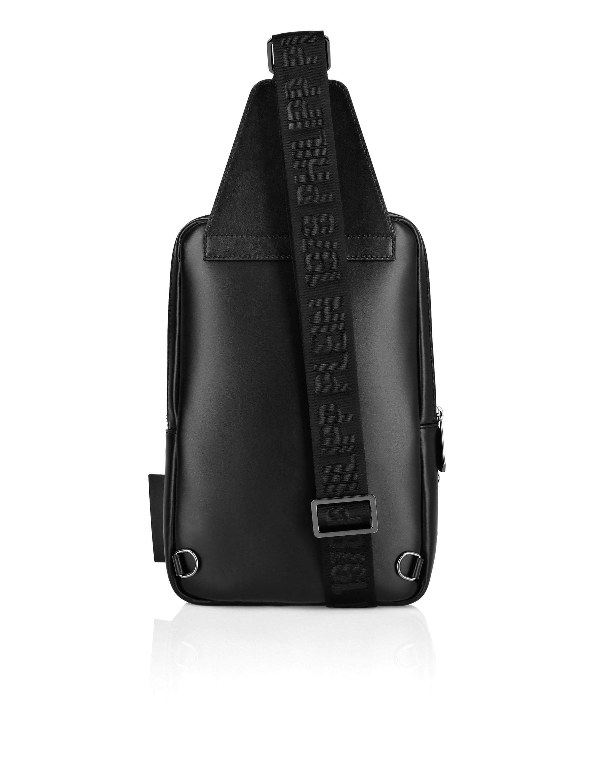 Nappa Cross Body Bag Embossed Monogram Men, Alternate, color, black/black