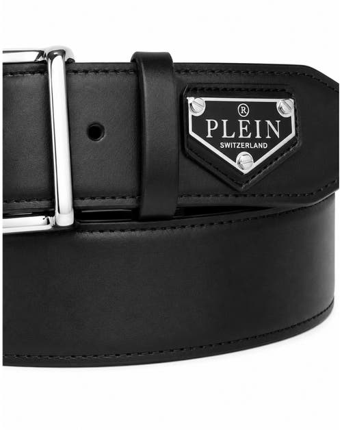 Philipp Plein Leather Belt Triangle Men In Black