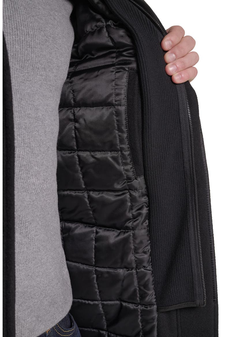 Shirt Collar Wool Blend Top Coat, Alternate, color, BLACK