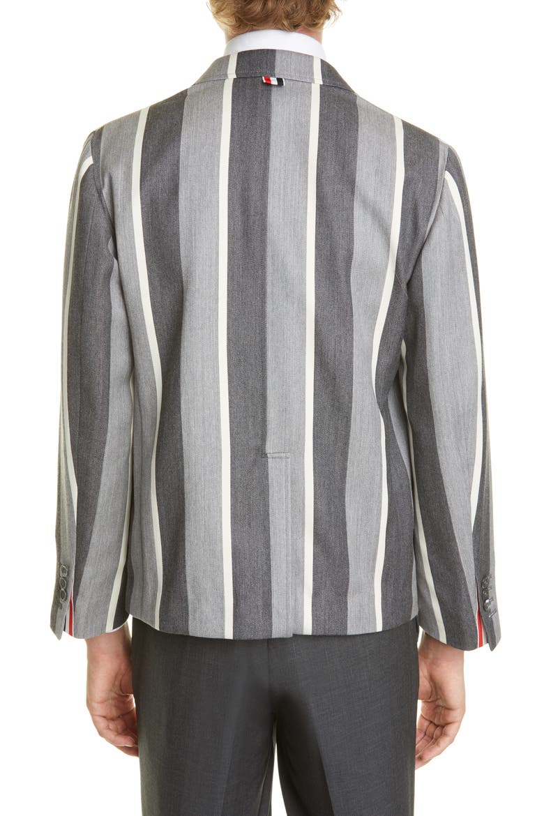 Stripe Wool & Cotton Jacket (Nordstrom Exclusive), Alternate, color, MED GREY