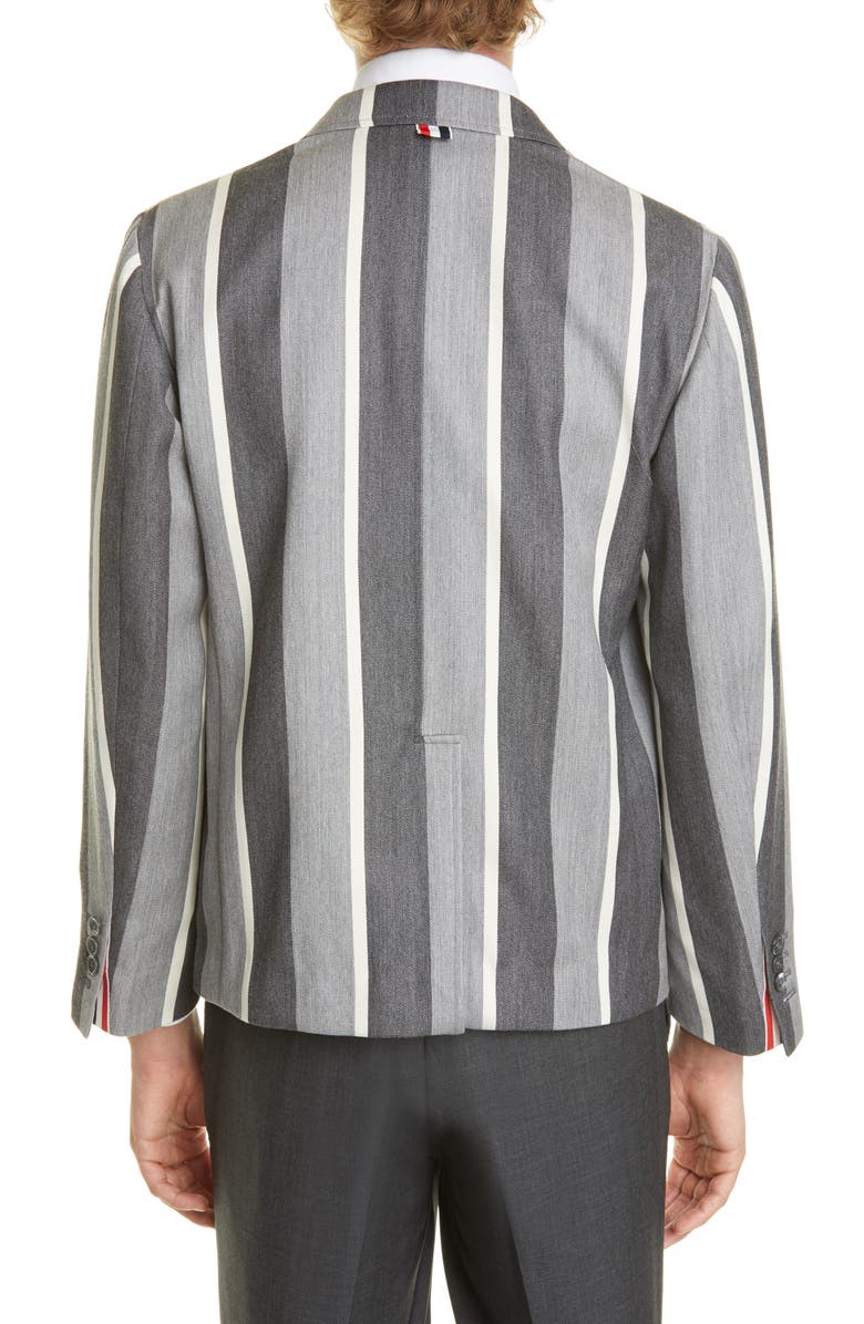 Thom Browne Stripe Wool & Cotton Jacket, Alternate, color,