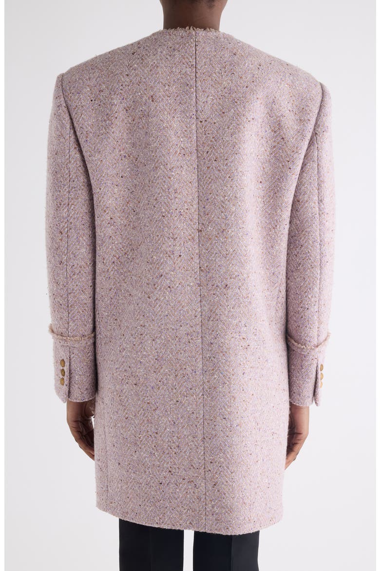 Fringe Wool Blend Tweed Herringbone Jacket, Alternate, color, SILKY VIOLET