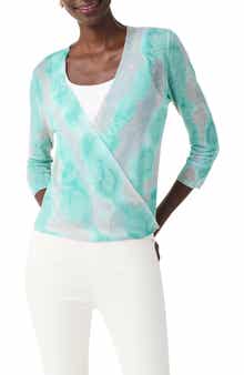 NIC+ZOE Watercolor Waves Tie Dye Linen Blend Cardigan