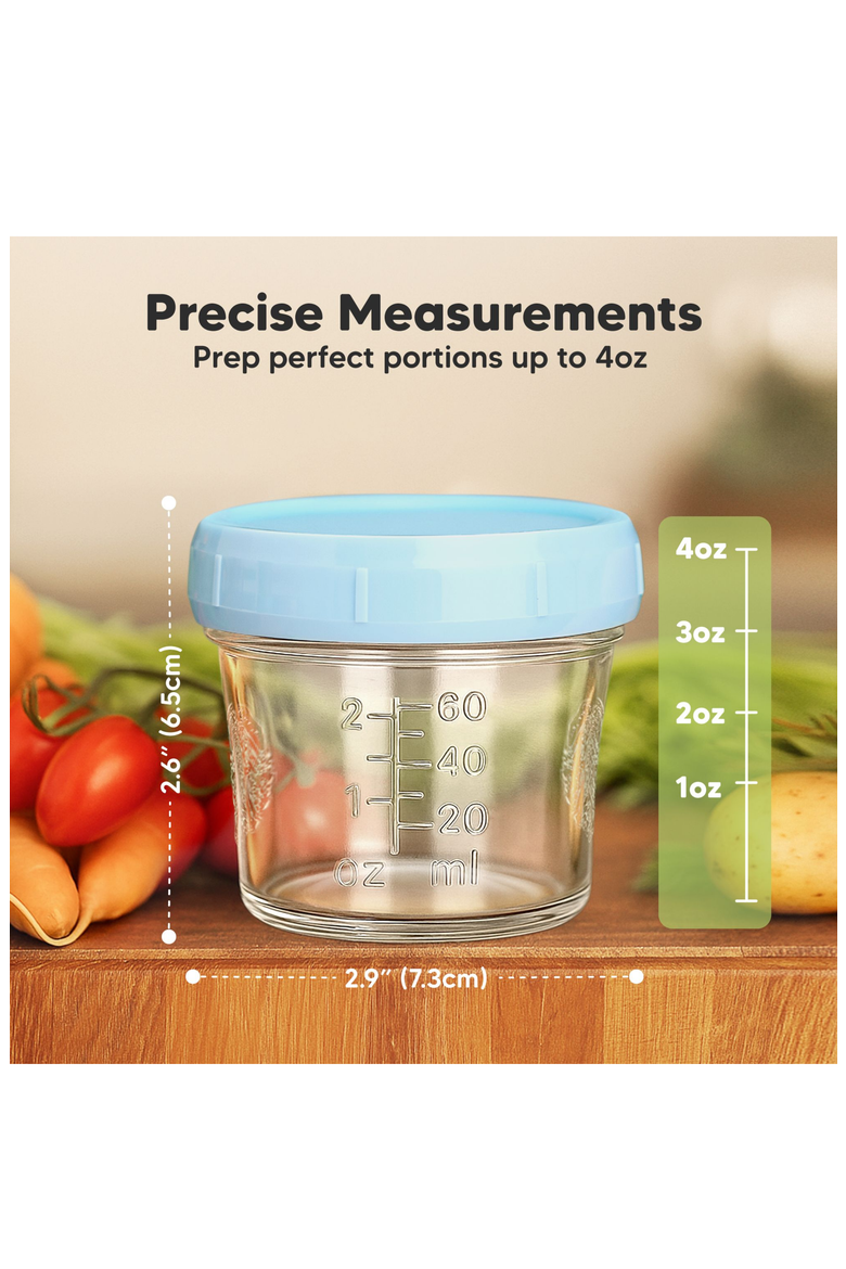 12-Pack Prep Jars Baby Food Storage Glass Containers, Alternate, color, Nord