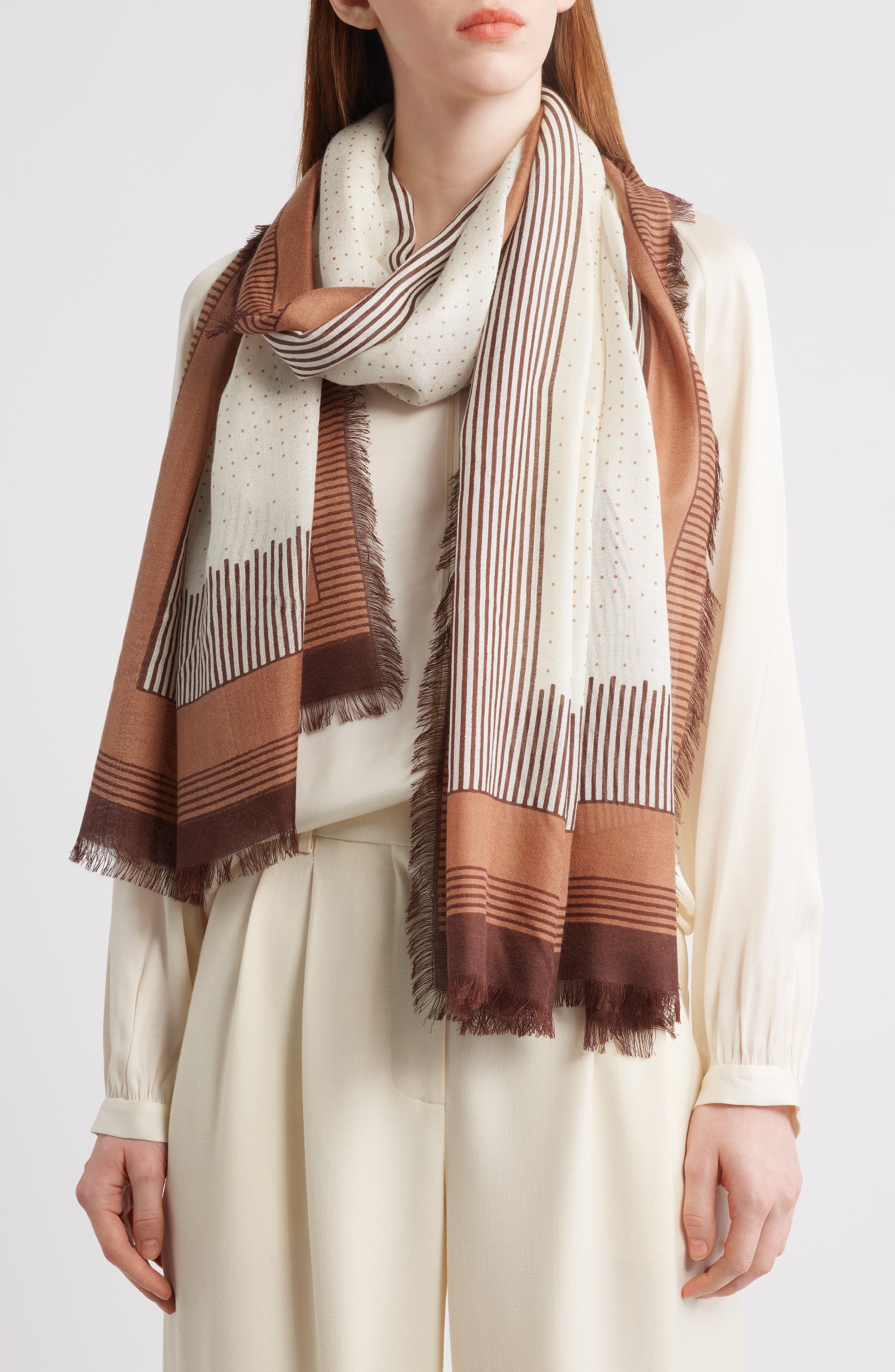 Her lip to Cashmere-Blend Fringe Scarf Her lip to Cashmere-Blend Fringe Scarf