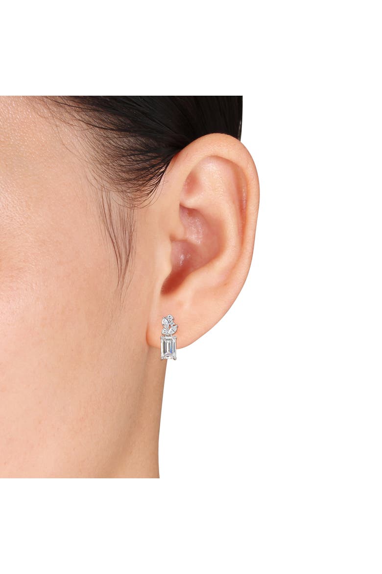 Lab-Grown Diamond Cluster Earrings 14k White Gold, Alternate, color, White Gold