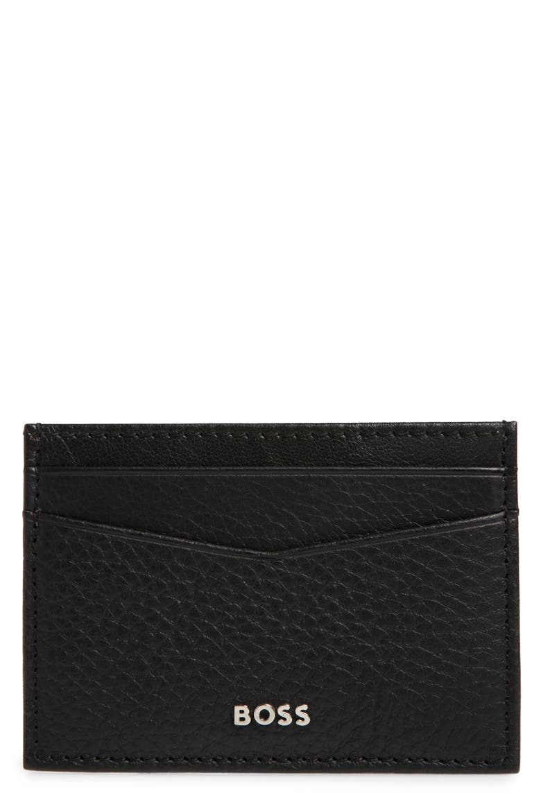 New Crosstown Money Clip Leather Card Case, Main, color, BLACK