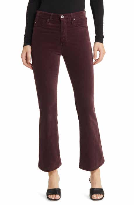Farrah High Waist Crop Bootcut Velvet Pants